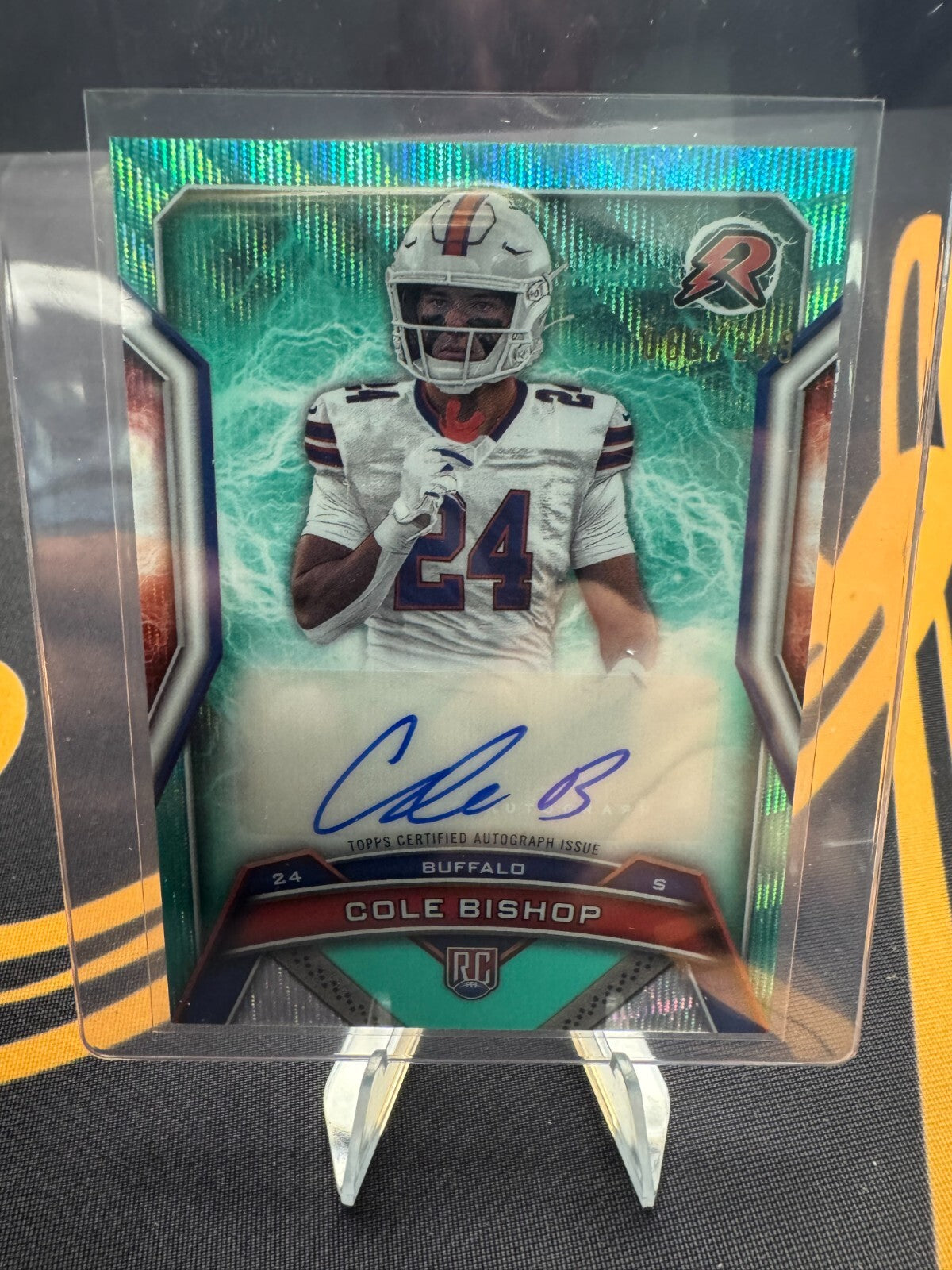 2025 Topps Resurgence Rookie Auto Cole Bishop #RRS-CB Aqua Surge /249 Bills