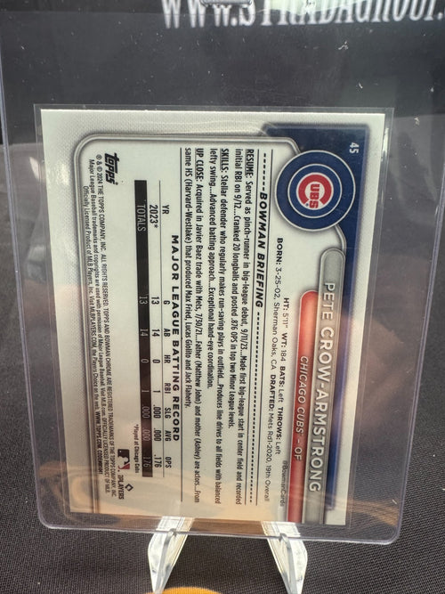 2024 Bowman Chrome - Pete Crow-Armstrong #45 - Rookie Card